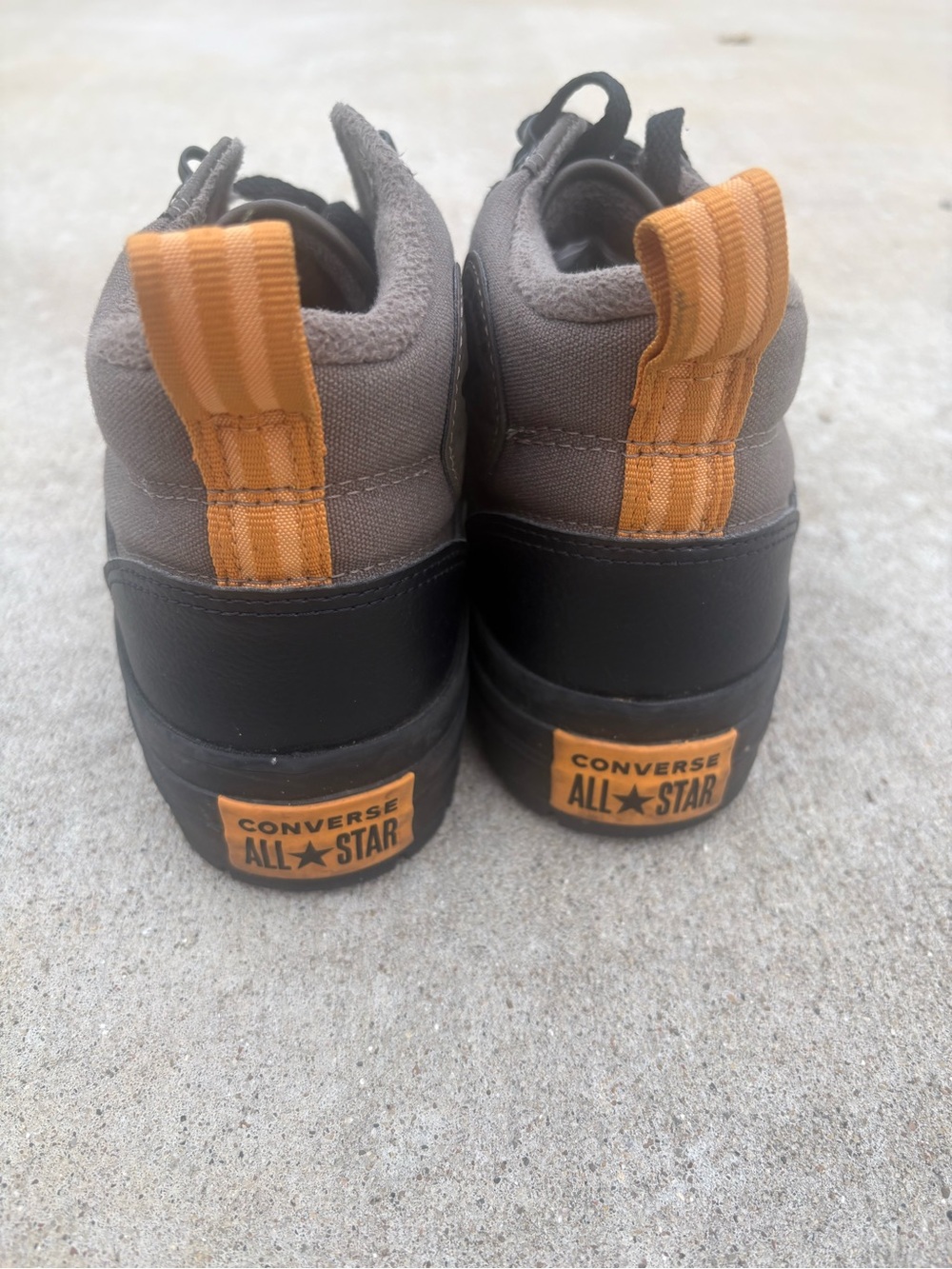 Converse Men’s High-Top Sneakers TecTuff Olive and Black with Orange Pull Tabs - Picture 4 of 8